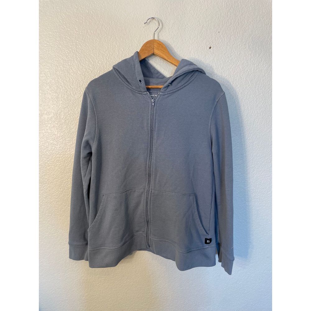 Richer Poorer Gray Long Sleeve Full Zip‎ Hoodie Mens Medium No Drawstrings